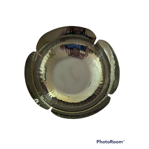 Silver floral metal bowl - Picture 2 of 3